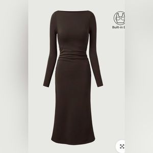 Elegant Brown Long Sleeve Dress
